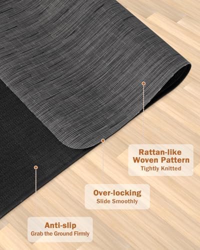 Blvornl Office Chair Mat for Hardwood Floor, 35.4"*47.2" Desk Computer Mat for Hard Wood, Large Anti-Slip Hard Floor Protector Rolling Chair Mat, PVC Desk Rug for Office Black - Image 3