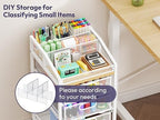 SWTYMIKI Rolling Utility Cart with Drawers - Under Desk Storage Cart with DIY Divider & Lockable Wheels, Multi-Functional Craft Art Supply Organizer for Office, Vanity, Craft Room & Studio White - Image 4