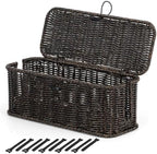 Cable Management Box, Cord Organizer with Lid & Cable Ties - Black, M by BROWNLILY