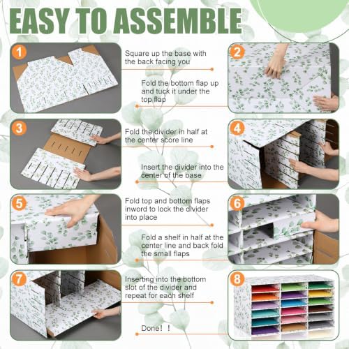 Fuutreo 2 Pcs Classroom Construction Paper Storage,Eucalyptus - Image 4