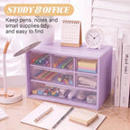 Briwooody 6 Pack Small Drawer Organizer Stackable Desktop Storage, Purple - Image 2
