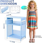 Sky Blue Kids Nightstand, Small Nightstand for Bedroom, End Table with Hooks and Holder, Toddler Bedside Table, Desk Organizer for Office, Small Desk for Living Room, Dorm (Sky Blue) - Image 3