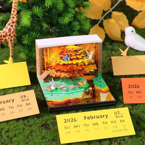 3D Memo Pad, 3D Calendar 2027, Time Piece Calendar, Tear-Off Calendars 2027, 3D Paper Carving Art Memo Pad, Art Carving Sticky Notes for Office Home Gifts Ornaments (Wutong) - Image 4