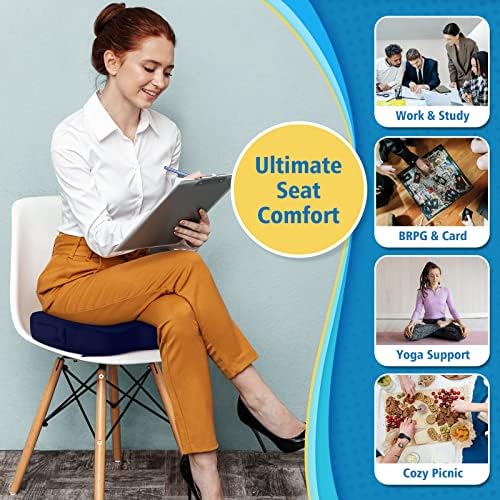 CloudBliss Gel Memory Foam Seat Cushion for Long Sitting, Large, Blue - Image 5