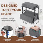 BALAPET Adjustable Foot Rest Under Desk, 3 Heights and Heel Support - Image 3