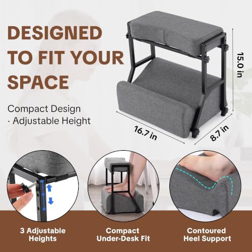 BALAPET Adjustable Foot Rest Under Desk, 3 Heights and Heel Support - Image 3