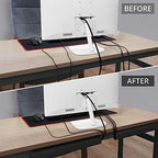 Under Desk Cable Management Tray 17 Inch, 2 Pack & Cable Management Under Desk (31.5in J Channel 2x15.7in) Bundle - Image 6