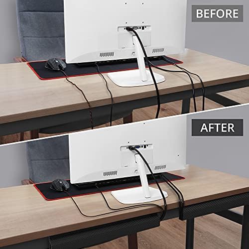 Under Desk Cable Management Tray 17 Inch, 2 Pack & Cable Management Under Desk (31.5in J Channel 2x15.7in) Bundle - Image 6