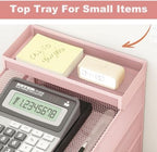 Natwind 3-Tier Stackable Metal Mesh Letter Paper Tray Organizer,Pink - Image 3