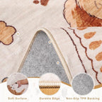 DUKINO 4x6 Area Rug, Washable Dog Rug for Living Room Non Slip Beige Yellow - Image 6