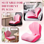 Chumia Ergonomic Seat Cushion Back Support for Office Chair Car, Pink - Image 6