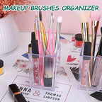 20Pack Clear Acrylic Pen Holder Desktop Pencil Organizer Acrylic Pencil Cup Stationery Office Organizer Makeup Brush Holder - Image 5