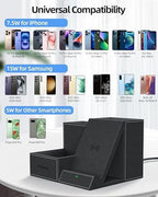 Wireless Charger with Desk Organizer, 3 Compartments and 1 Phone Stand - Image 3