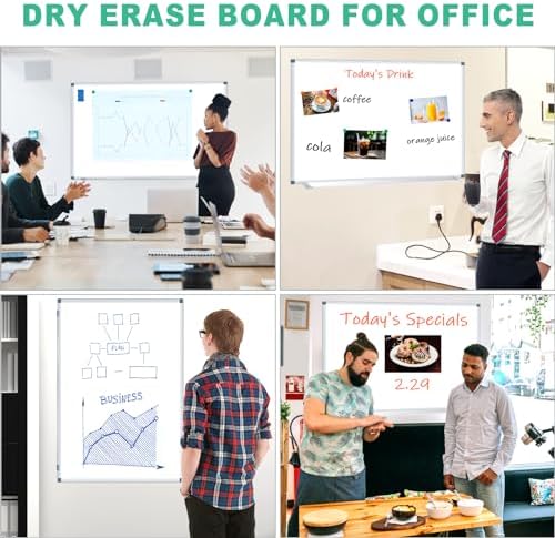 H-Qprobd 3' x 2' Whiteboard Dry Erase White Board for Wall 36x24 (3pcs) Magnetic Boards for Office Classroom & Home, Small Wall Whiteboard Including 6 Markers, 20 Magnets, 2 Erasers - Image 6