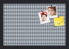 PinPix 18x12 inch Cork Bulletin Board. This Decorative Framed Pin Board Comes with Diamond Pattern in Grey and Blue Design and Satin Black. Ideal for Home, Office Decor or School (PinPix-227) by PinPixBulletinBoards