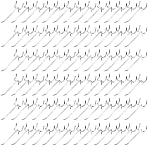 Shimeyao 100 Pcs Peg Board Hooks Stainless Steel Pegs,4 Inch,Silver by Shimeyao