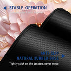Large Mouse Pad + Keyboard Wrist Rest Set, Extended Gaming Mousepad (31.5X11.8 inch) with Non-Slip Rubber, Ergonomics Memory Foam Mouse Wrist Rest Support, Embossed Pink Flowers XXL Desk Pad - Image 4