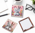 4pcs Cute Animal Diamond Art Painting Note Box for Adults, Wooden DIY Sticky Notes Holder Kit with 480 Blank Notepads, Multi-Purpose Desk Organizer for Home Office, Study Thoughtful Gift - Image 4
