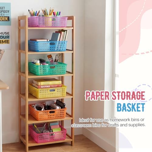 Geetery 12 Pack Classroom Storage Baskets with Handle,Translucent Colors - Image 6