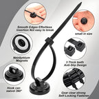Leinuosen 60 Set Magnetic Zip Tie Mount and Nylon Cable Ties, 19 mm Multipurpose Wire Cable Holder Mount Wire Clips Management Electrical Organization Supplies (Black) - Image 3