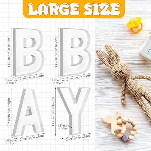 Mifoci 4 Pcs Large Baby Shower Food Trays 13.7" Charcuterie Board Letter Shaped Serving Platter Fillable Boxes for Gender Reveal Baby Shower Party Paper Chocolate Candy Decoration - Image 2