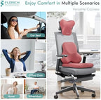 FLORICH Car Seat Cushion and Lumbar Support Pillow for Office Chair Car, Neck Headrest Pillow, Ergonomic Memory Foam, Pressure-Relieving Back Support for Car, Office Chair & Wheelchair – Red - Image 6