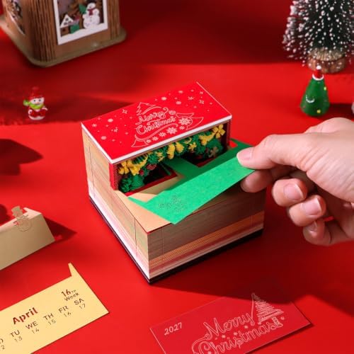 2027 3D Paper Carving Desk Calendar With LED Light (Christmas Arch) - Image 4