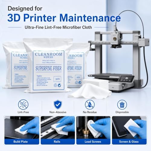 3D Printer Cleaning Kit, 300PCS Lint Free Microfiber Cloths, 6 x 6 Inch - Image 3
