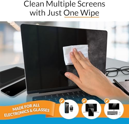 iCloth Screen Cleaning Wipes Individually Wrapped Travel Size Streak-Free 24 Large Wipes(Pack of 2) - Image 4