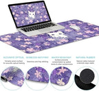 LIMKRIAN Purple Mouse Pad Large Desk Mat Set, Kawaii Cat Gaming Mousepad - Image 3