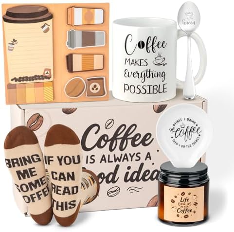 Coffee Lover Gifts for Women Men, Coffee Gift Basket for Birthday Christmas by Ithmahco