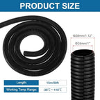 MECCANIXITY 1" 50ft Split Wire Loom Tubing w/Installation Tool Black - Image 2