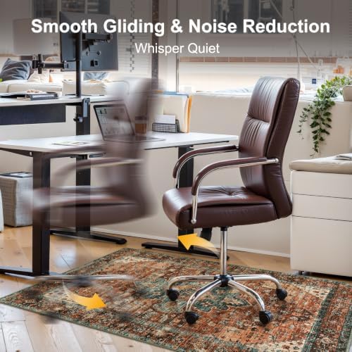 Anidaroel Office Chair Mat for Hardwood Floor/Tile Floor, 48"x60" Desk Chair Mat for Hard Floors, Under Desk Rug Protector for Rolling Computer Gaming Chairs, Anti Slip Machine Wash Low Pile Carpet - Image 4