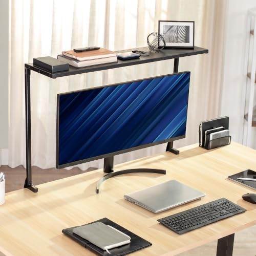 VIVO Black Clamp-on 38 in Overhead Desk Shelf Mount, DESK-SHELF38-B - Image 2