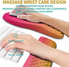 Hokafenle 2 in 1 Ergonomic Mouse Pad Wrist Support & Wrist Rest for Computer Keyboard Set, with Relieve Carpal Tunnel Pain Massage Bulge and Full Memory Gel Design (2In1 Set, Sunset Glow) - Image 4