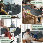 BXI Foldable Felt Desk Divider, 16.5 x 86 Inches Non-Tip Privacy Panel Partition, Versatile Cubicle Shield with Clips for Hanging Notes & Items, Acoustic Table Screen for Office Home Classroom - Image 5