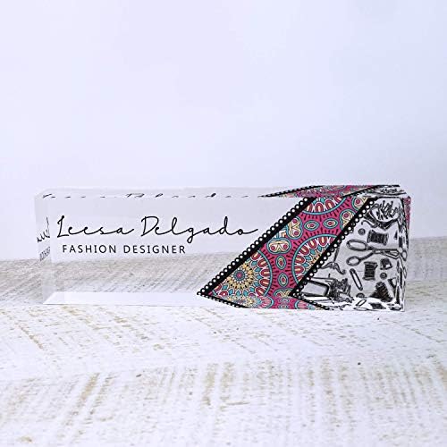 Artblox Personalized Name Plate For Desk | Black & White Marble Design On Clear Acrylic Glass | Custom Plaque Desk Name Plate Personalized Your Name And Credentials Office Office Sign Engraved Plaque - Image 2