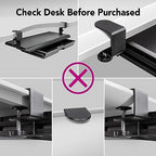EHO Keyboard Tray with Drawer - Clamp On Under Desk Pull Out Extender Table Attachment Platform with Storage Organizer, Large 27.5" (31.8" Including Clamps) x 12.2", Height Adjustable for Home Office - Image 6