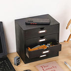 Small Wooden Drawers Wooden Box with Drawer Black - Image 2