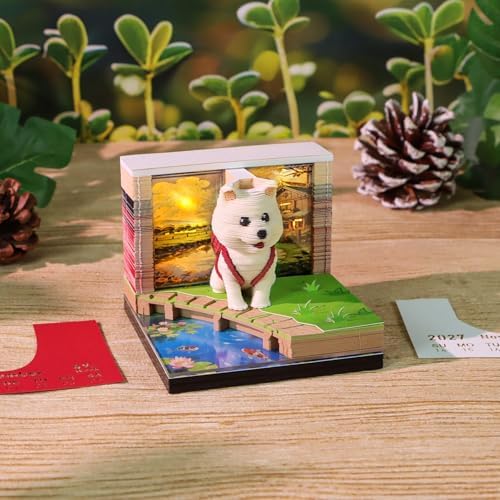 3D Calendar 2027,Creative 3D Memo Pad Time Piece Calendar 2027 Tear Away Paper Sculpture Backpacking Dogs Multi-Color DIY Art Note - Image 6