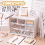 Briwooody 6 Pack Small Drawer Organizer Stackable Desktop Storage, White - Image 2