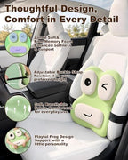 Cute Frog Lumbar Support Pillow for Office Chair, Memory Foam Back Cushion - Image 5