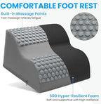 Foot Rest for Under Desk with Massage Dots, 3-Tier Foot Stool, Grey - Image 2