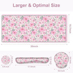 Floral Desk Mat, 4in1 Large Mouse Pad with Wrist Rest, Cute Desk Matt for Desktop, Deskpad Mat, Anti-Slip XXL Computer Ergonomic Mousepad with Wrist Support for Keyboard and Mouse I Pink Flowers - Image 3
