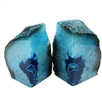 JIC Gem Teal Agate Geode Bookends Anti-Slip Rubber Bumpers 1 Pair 2-3 Lbs - Image 3