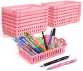 Wenqik Set of 12 Small Plastic Baskets for Organizing, Pink by Wenqik