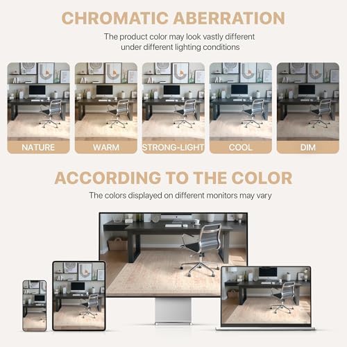 48"x60" Office Chair Mat for Hardwood Floor, Non-Slip Washable Dusty Pink - Image 6