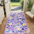DUKINO 3x5 Area Rugs, Non Slip Floral Washable Rug for Bedroom, Purple by DUKINO
