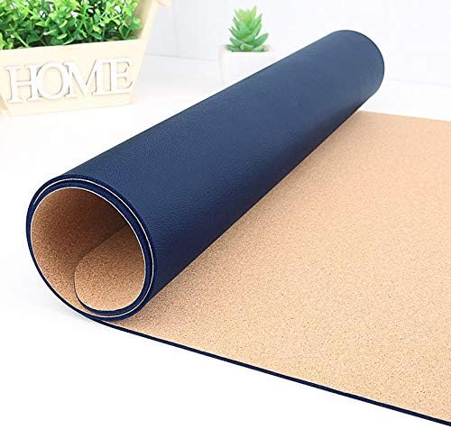 Ruby Lil Natural Cork & Leather Desk Writing Mat, Dual Use Desk Matt for Desktop,Multifunctional Office Desk Pad, PU Leather Mouse Pad,Navy,31"x 16" - Image 3