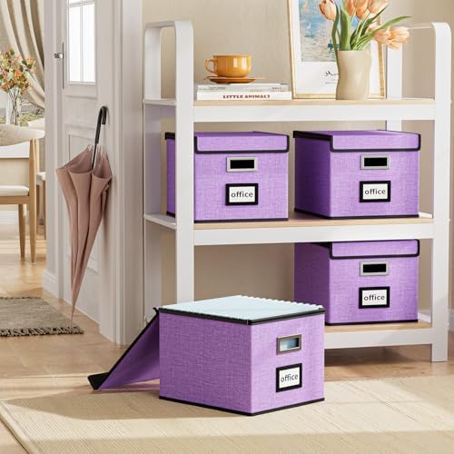 File Organizer Box with Lids, Collapsible File Folder Organizer - Image 2